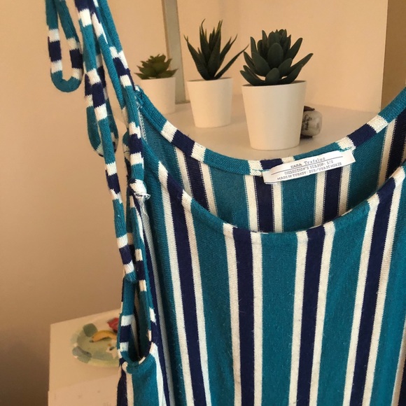 Zara green and white super comfy dress - Picture 4 of 6